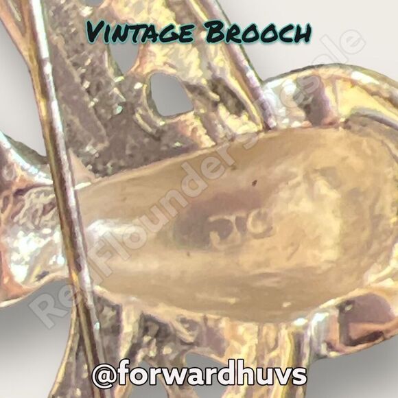 Bundle Sale 3 for $15 | Vintage Silver Tone Metal Brooch | Rhinestone - Faux Pea - Picture 5 of 8